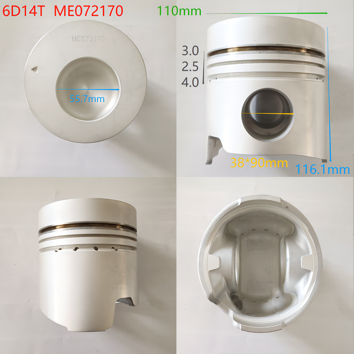 6D14-2AT Alfin Piston Set ME072170 Mitsubishi