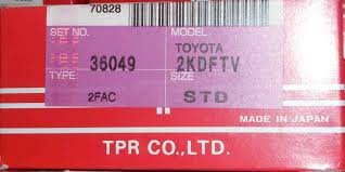 2KDFTV STD 36049 Piston Rings TP Japan Toyota